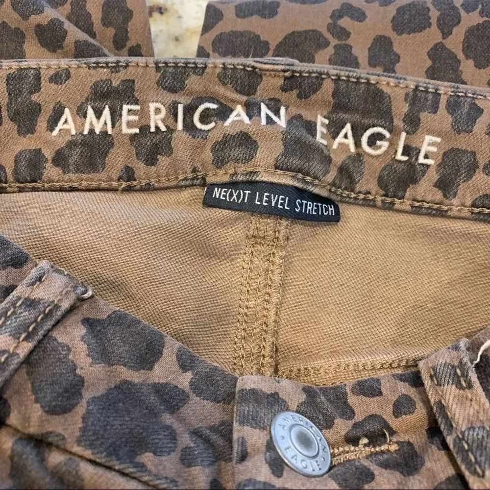 American Eagle Curvy Super Hi-Rise Jegging Leopard Print Size 6 - Picture 8 of 9